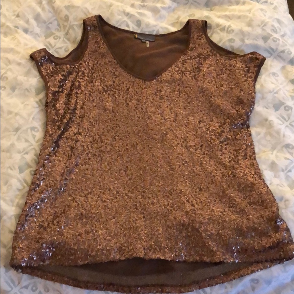 Bronze sequin off should top